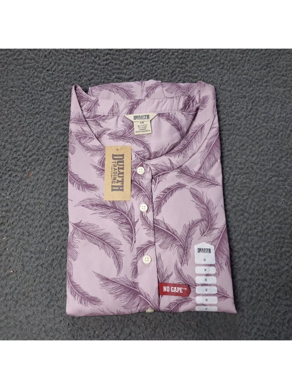 Duluth Trading Wrinklefighter Tunic Womens 1X Plus Size Shirt Floral Pink